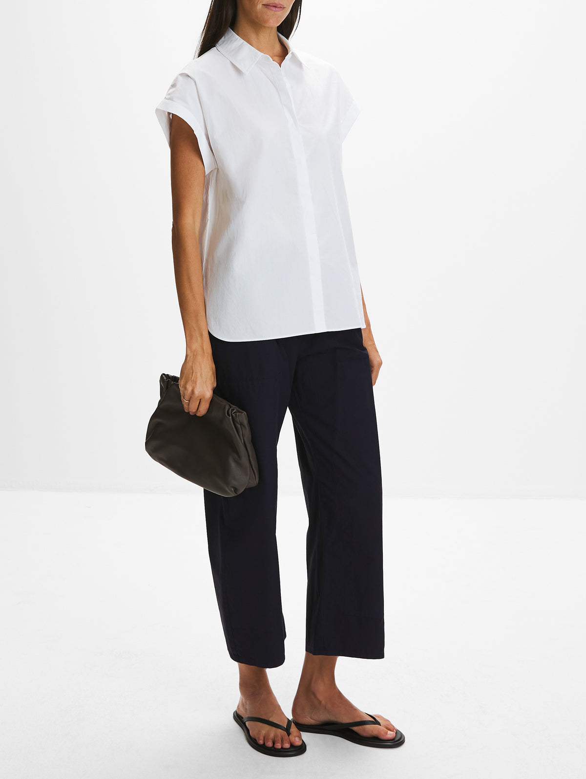 Relaxed Sleeveless Shirt,MATTEAU,WHITE,Image 2
