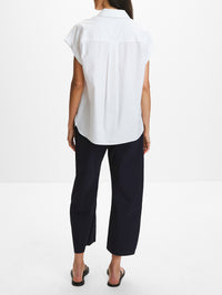 Relaxed Sleeveless Shirt,MATTEAU,WHITE,Image 3