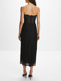 Strapless Midi Cocktail Dress,MONIQUE LHUILLIER,NOIR,Image 4