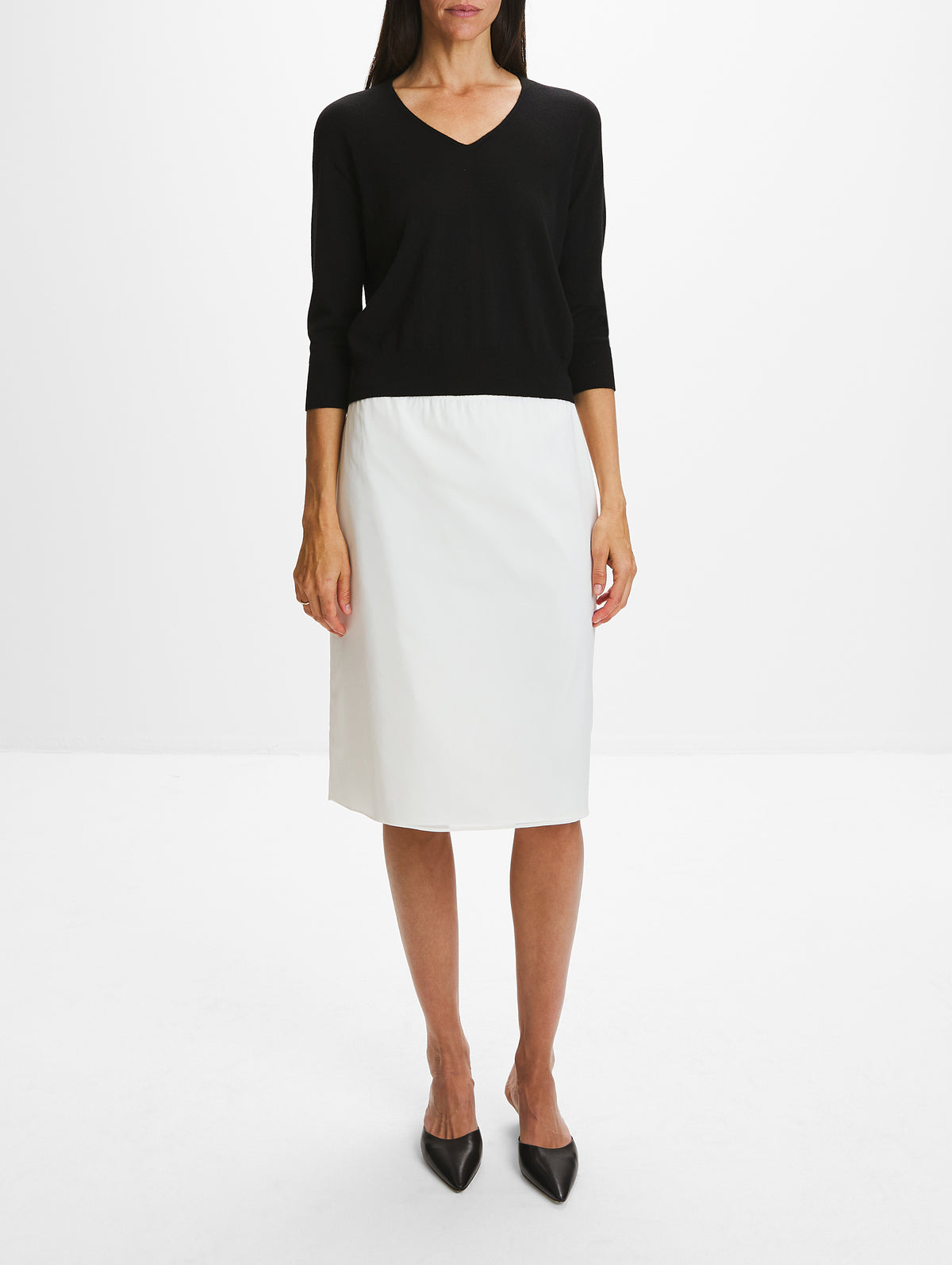 Orchidea Top,THE ROW,BLACK,Image 2