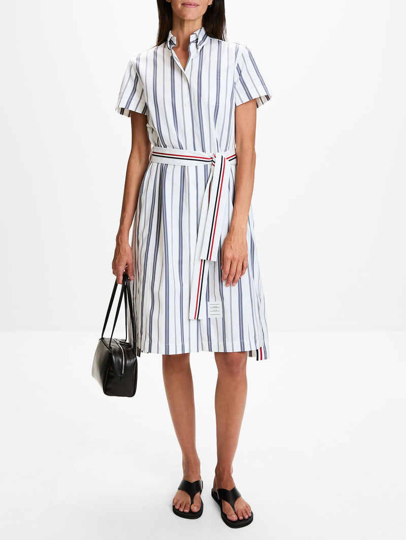 Striped Poplin Shirtdress | THOM BROWNE