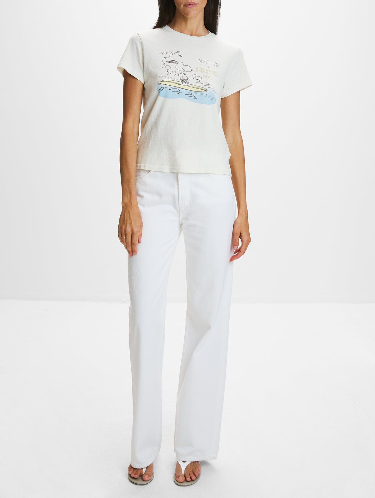 Classic Tee,RE/DONE,VINTAGE WHITE,Image 2