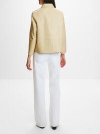 Bonded Leather Jacket,TOTÉME,CHAI,Image 3