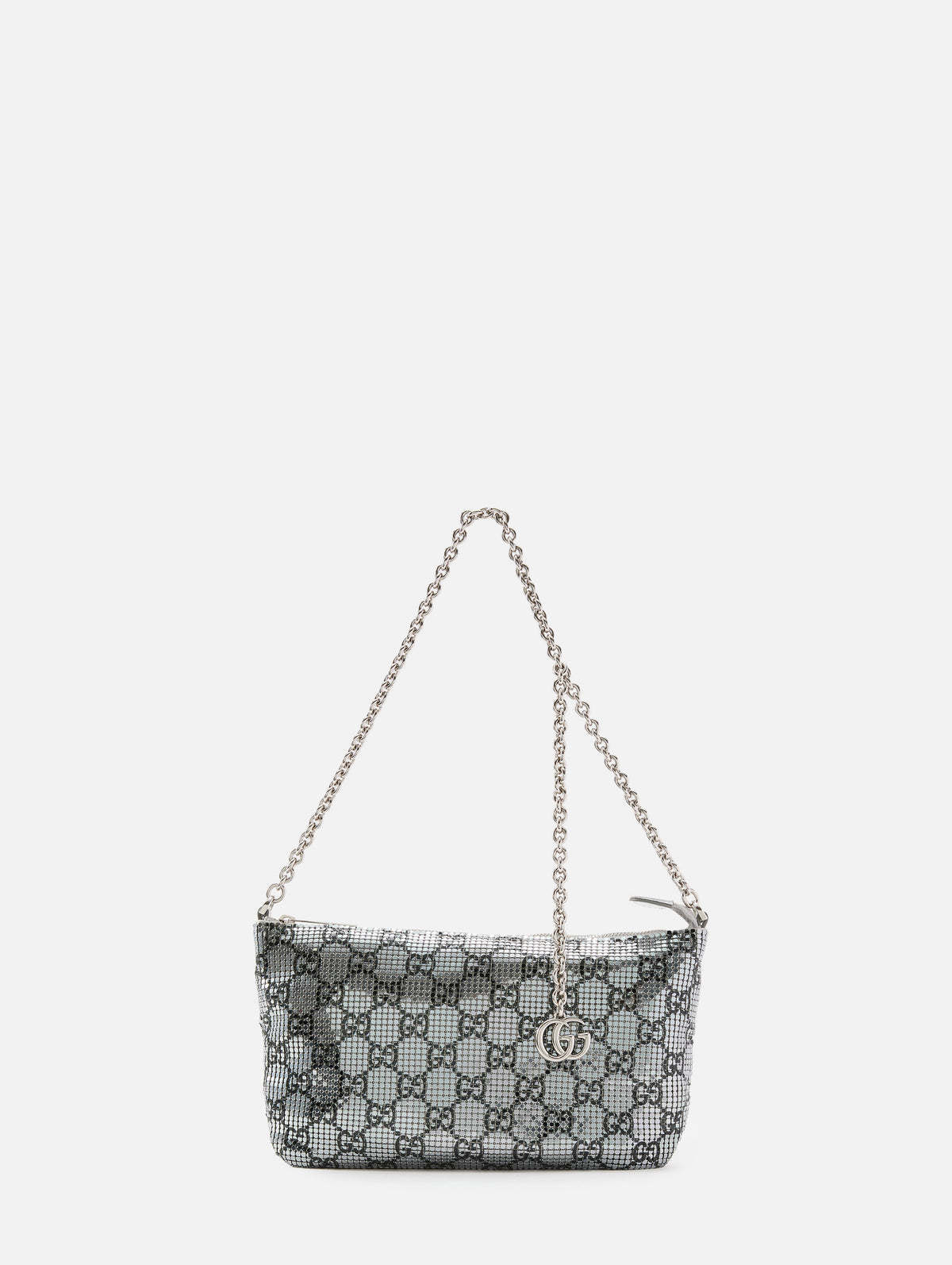 Evening Shoulder Bag,GUCCI,SILVER/BLACK,Image 2