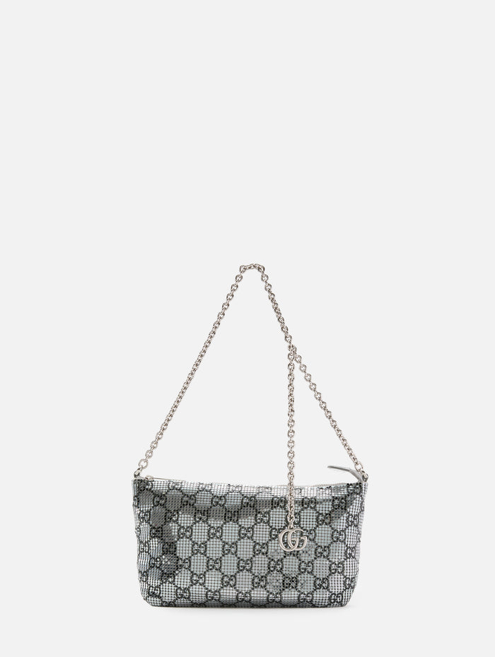 Evening Shoulder Bag,GUCCI,SILVER/BLACK,Image 1