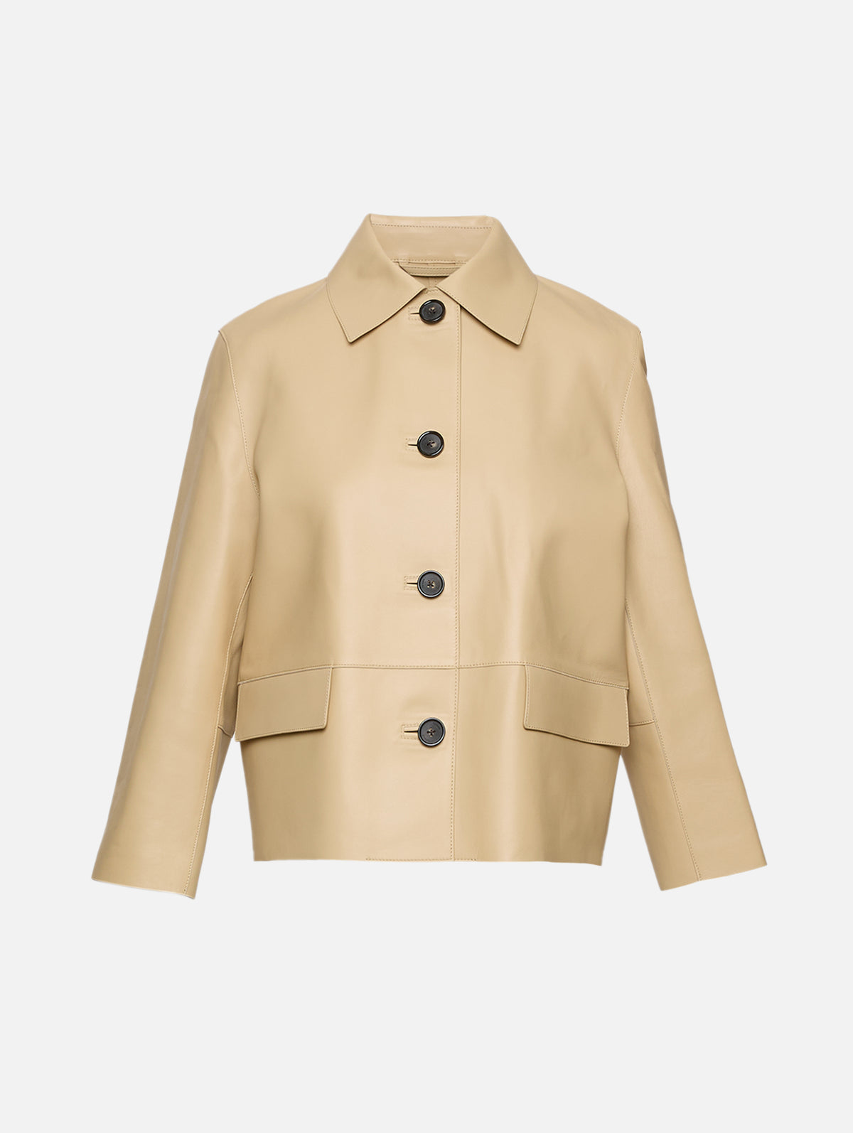 Bonded Leather Jacket,TOTÉME,CHAI,Image 1