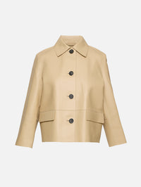 Bonded Leather Jacket,TOTÉME,CHAI,Image 1