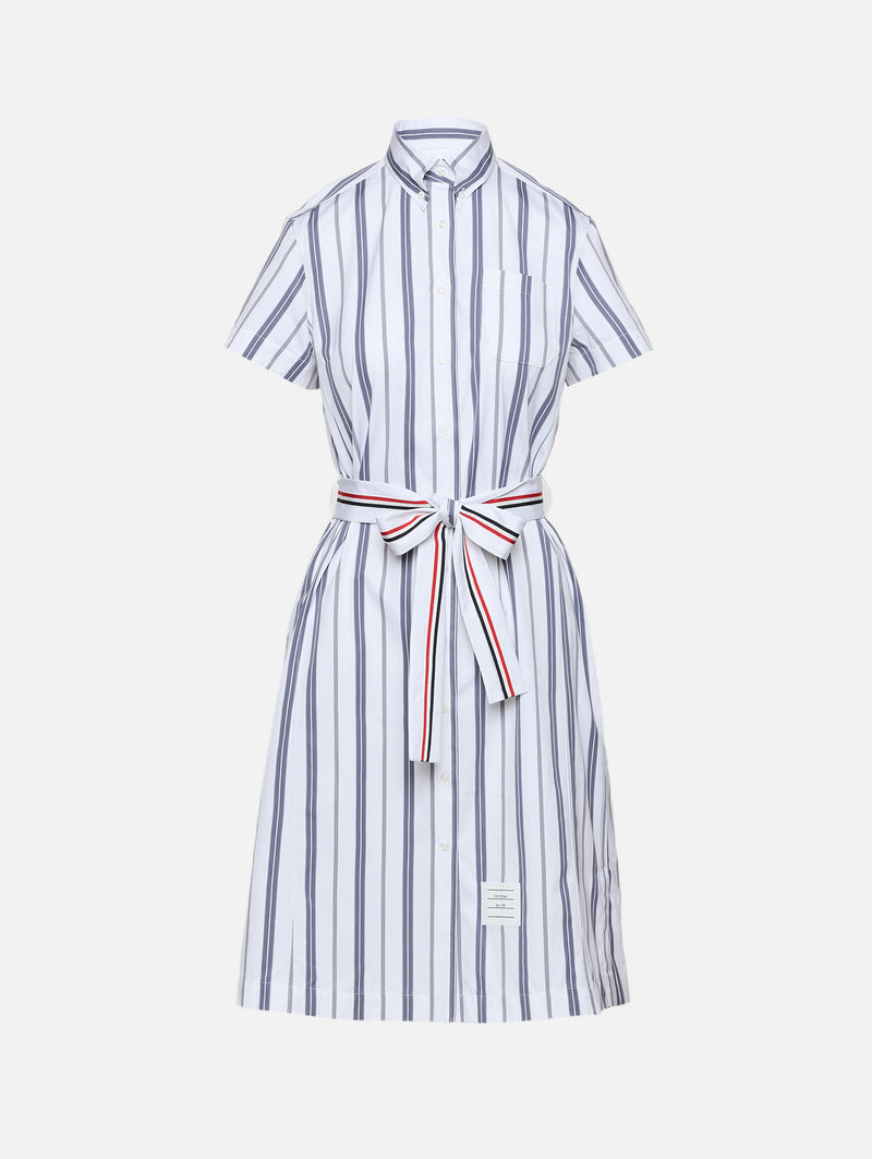 grey striped shirt dress Poplin Shirtdress | THOM BROWNE Color Name:BUTTER YELLOW