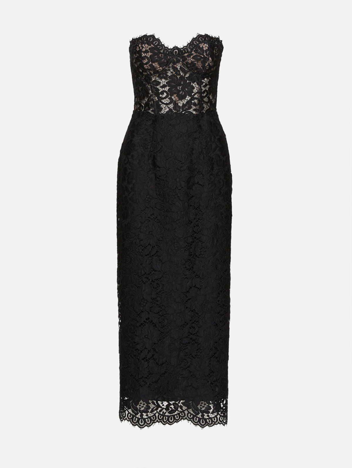 Strapless Midi Cocktail Dress,MONIQUE LHUILLIER,NOIR,Image 1