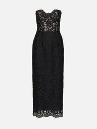 Strapless Midi Cocktail Dress,MONIQUE LHUILLIER,NOIR,Image 1