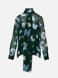 Floral Shirt,ERDEM,DARK GREEN/BLU,Image 1