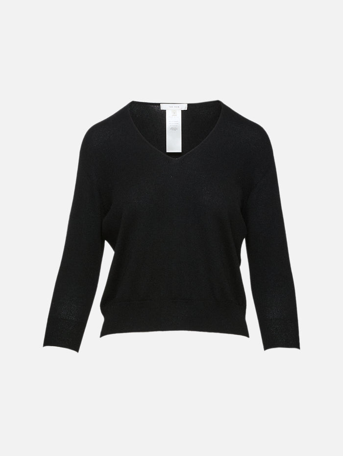 Orchidea Top,THE ROW,BLACK,Image 1