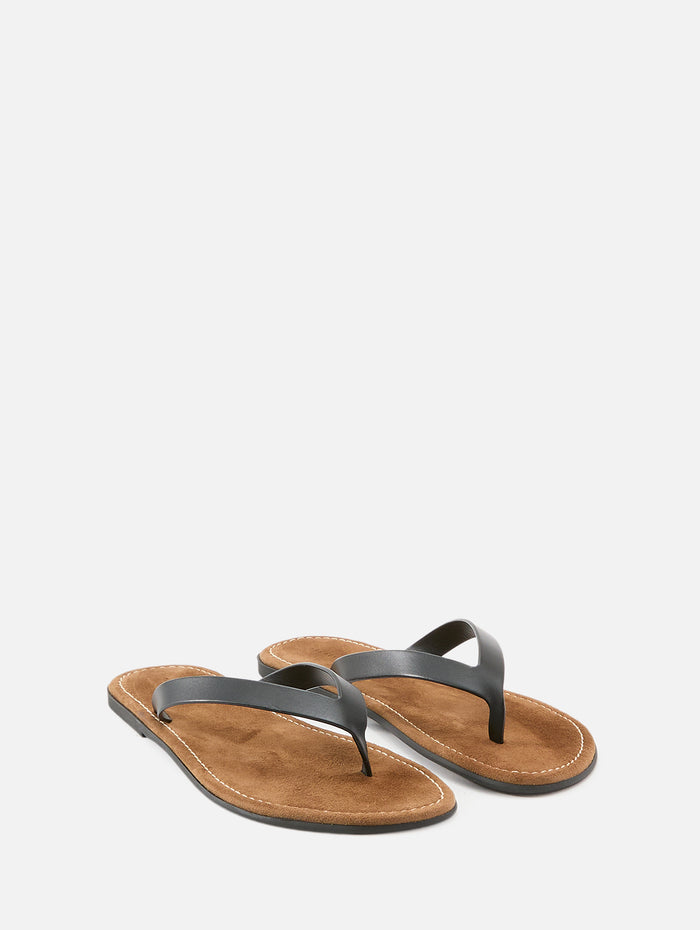Beach Flip Flop,THE ROW,BLACK,Image 1