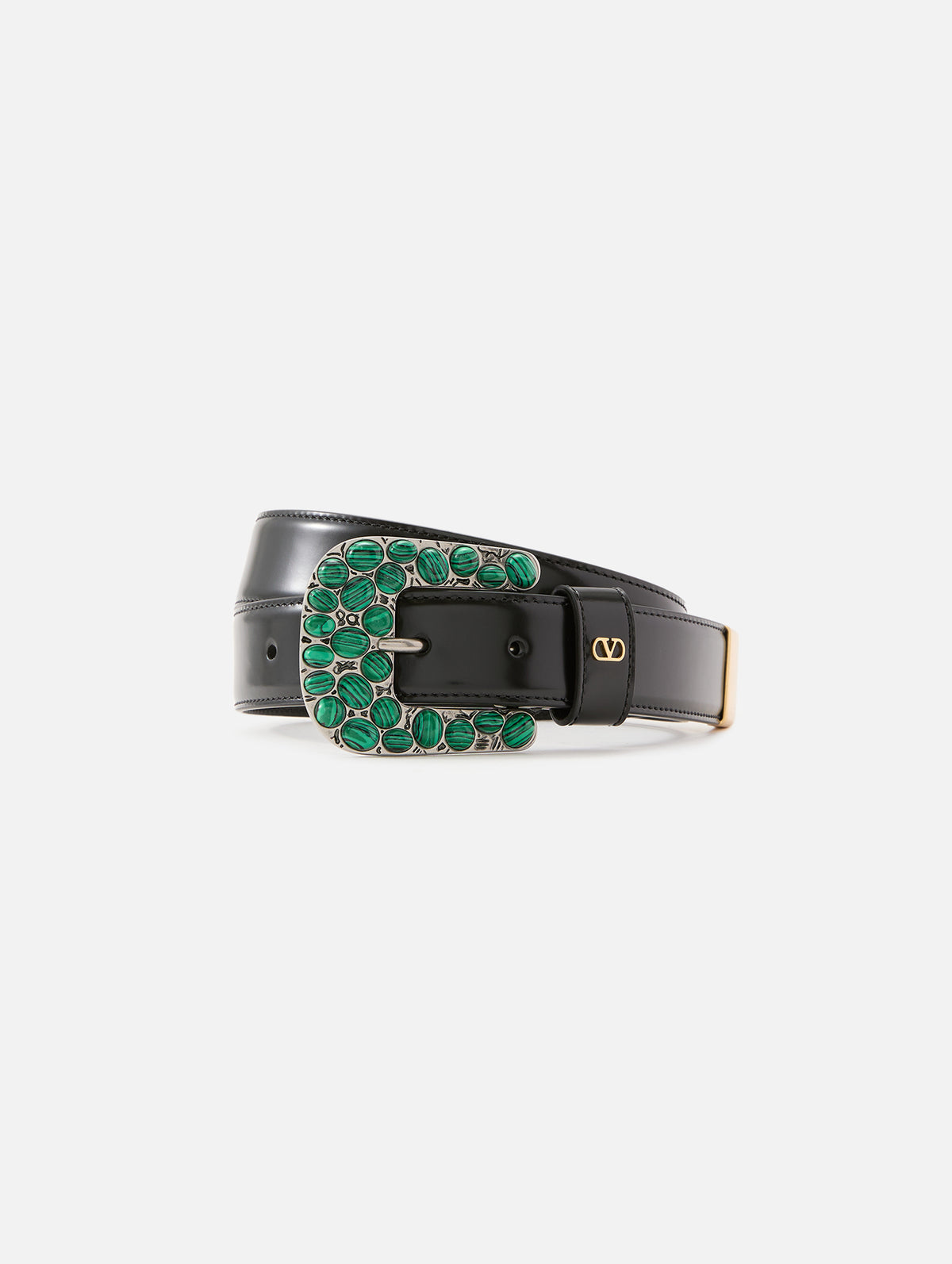 V Logo Belt,VALENTINO GARAVANI,NERO MALACHITE,Image 1