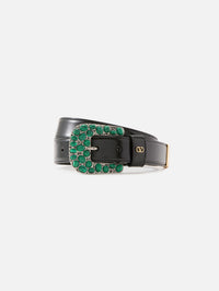 V Logo Belt,VALENTINO GARAVANI,NERO MALACHITE,Image 1