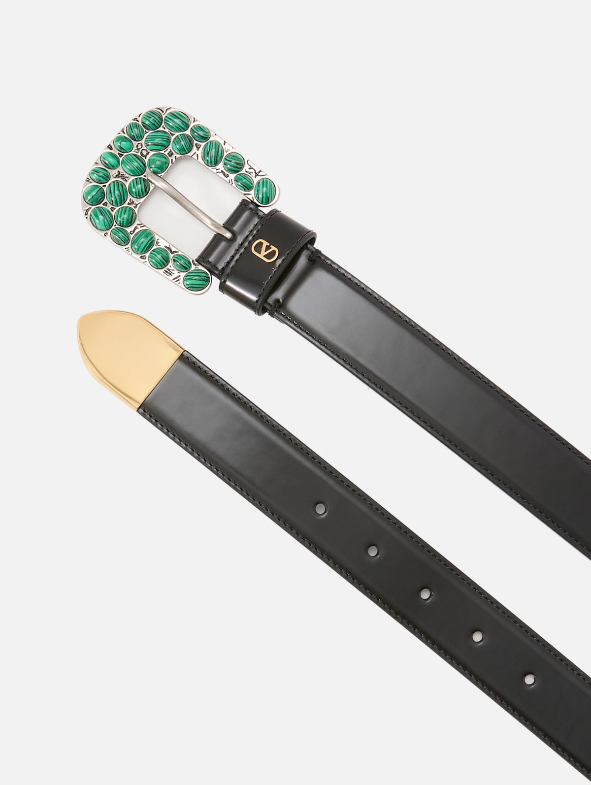 V Logo Belt,VALENTINO GARAVANI,NERO MALACHITE,Image 2