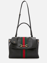 Horsebit Web Shoulder Bag,GUCCI,BLACK,Image 3