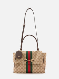 Horsebit Web Shoulder Bag,GUCCI,VINTAGE SAND,Image 3