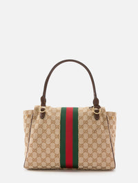 Horsebit Web Shoulder Bag,GUCCI,VINTAGE SAND,Image 2