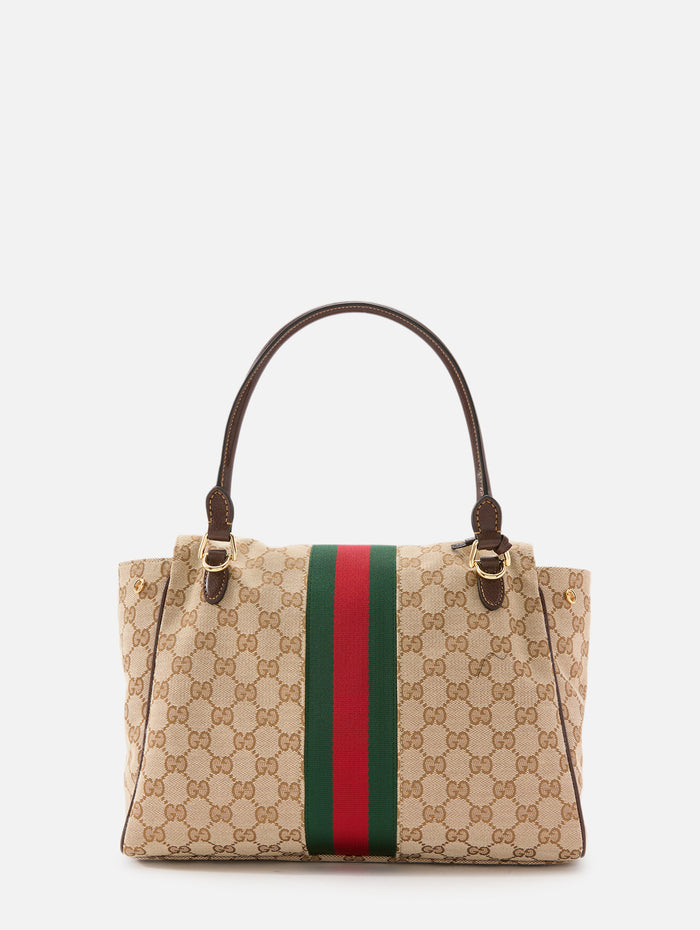 Horsebit Web Shoulder Bag,GUCCI,VINTAGE SAND,Image 1