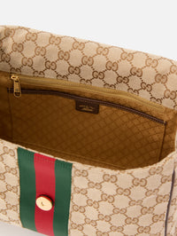 Horsebit Web Shoulder Bag,GUCCI,VINTAGE SAND,Image 4