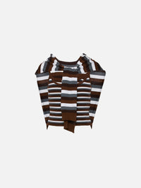 Striped Combo Cardigan,MONSE,BROWN MULTI,Image 1