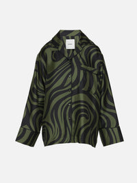 Tinsley Blouse,NANUSHKA,MIDNIGHT GREEN,Image 1