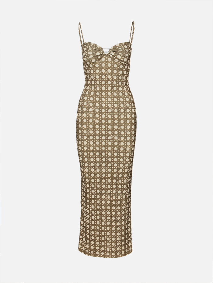 Erandi Dress,NANUSHKA,RATTAN POLKA,Image 1