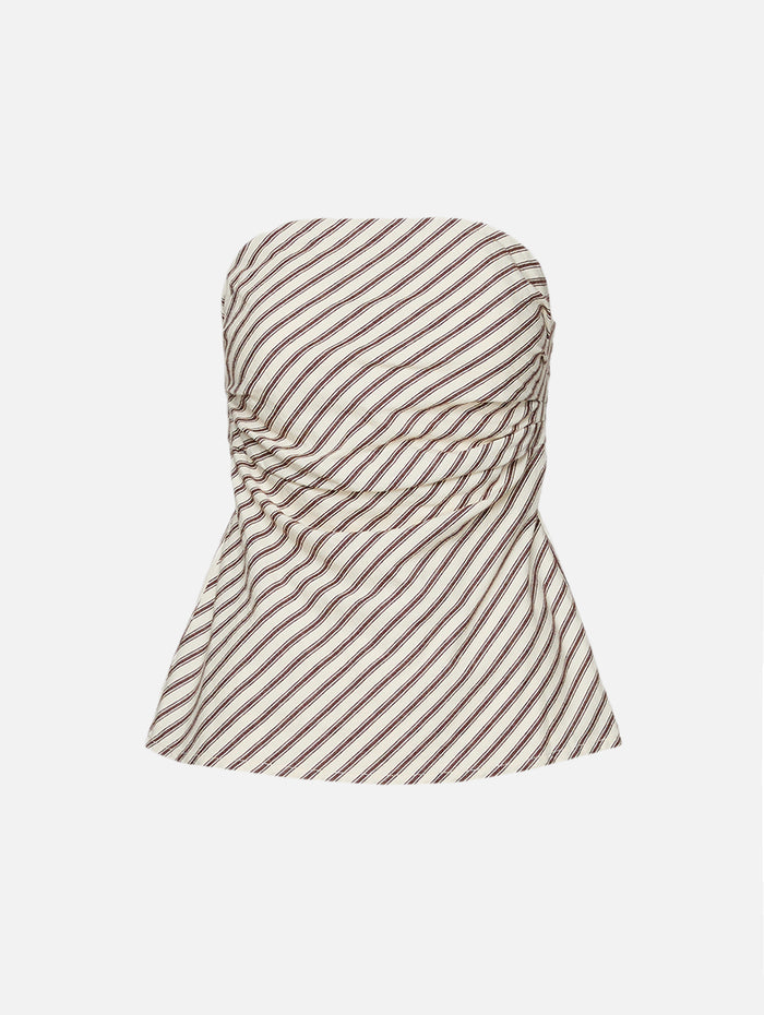 Nora Top,XÍRENA,BROWN TOPAZ STRIPE,Image 1