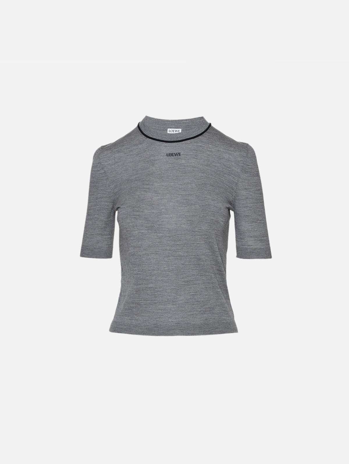 Short Sleeve Sweater,LOEWE,GREY NAVY,Image 1