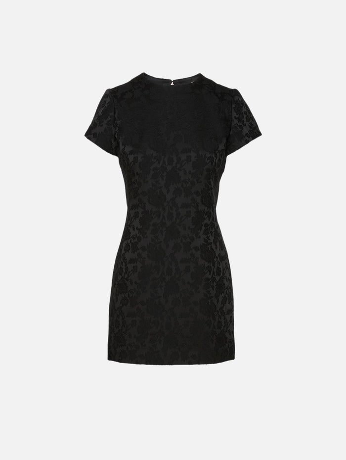 Short Jacquard Dress,SAINT LAURENT,NOIR,Image 1