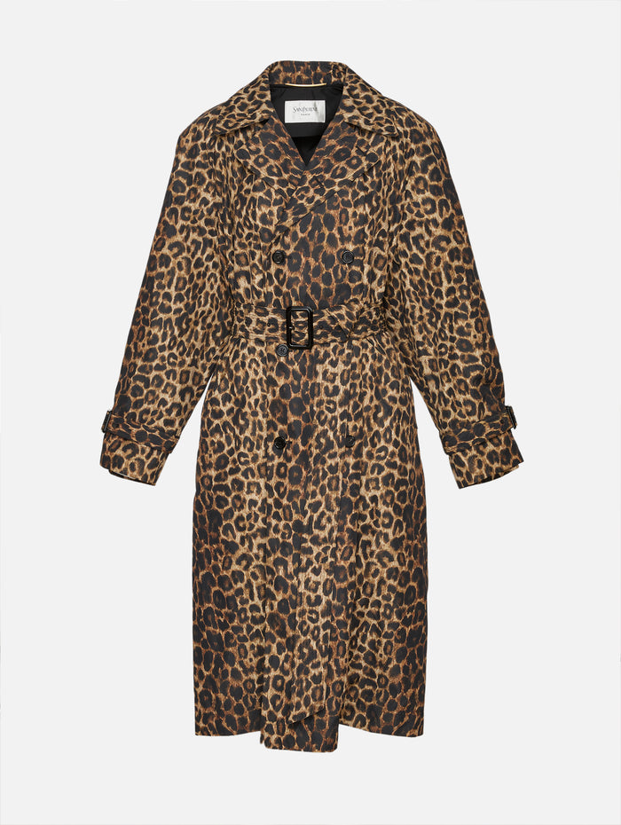 Leopard Double Breasted Coat,SAINT LAURENT,LEOPARD,Image 1