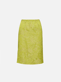 Brocade Lined Skirt,SAINT LAURENT,VERT ACIDE,Image 1
