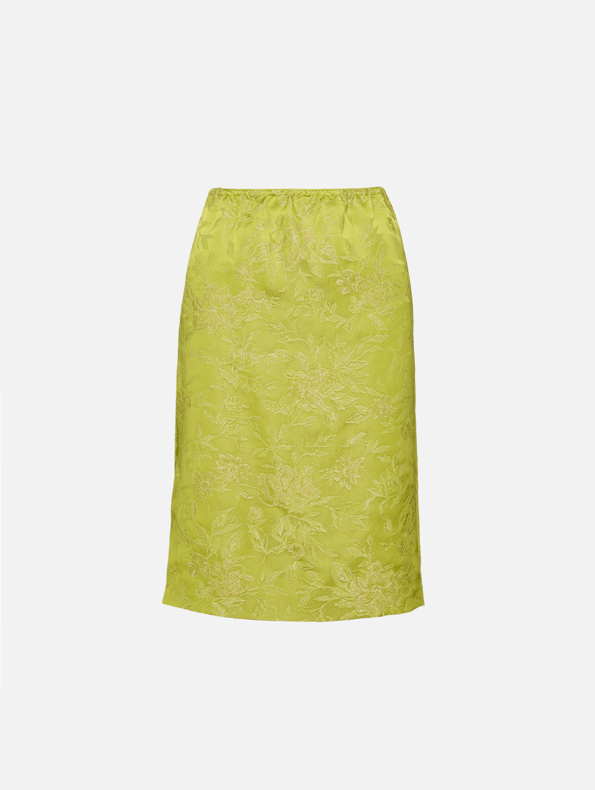 Brocade Lined Skirt,SAINT LAURENT,VERT ACIDE,Image 2