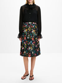 Silk Georgette Blouse,GUCCI,BLACK,Image 2