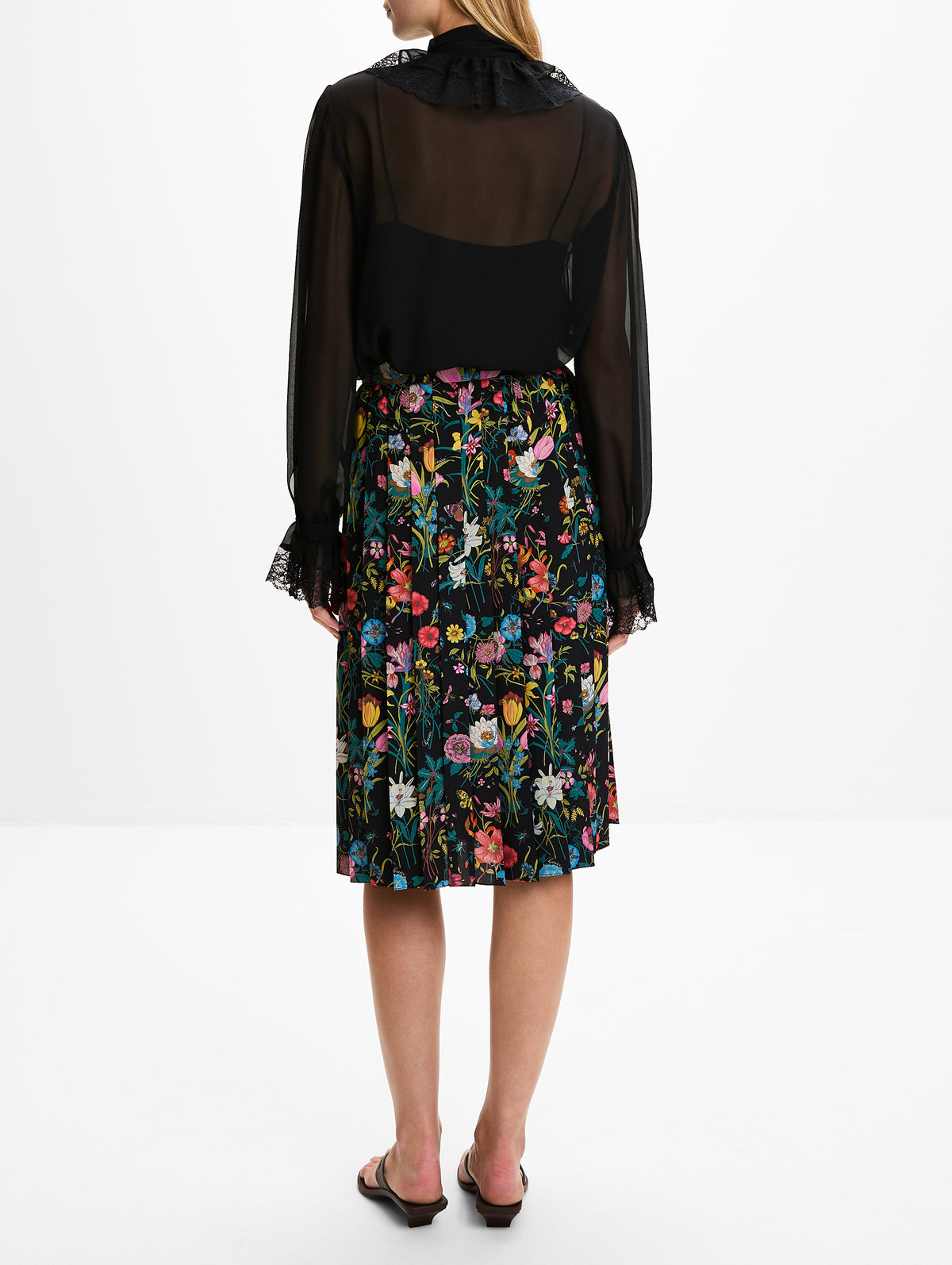 Silk Georgette Blouse,GUCCI,BLACK,Image 3