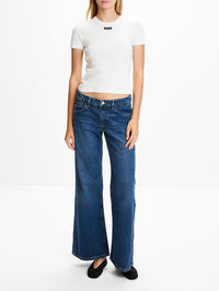 Pointelle T Shirt,MIU MIU,BIANCO,Image 2