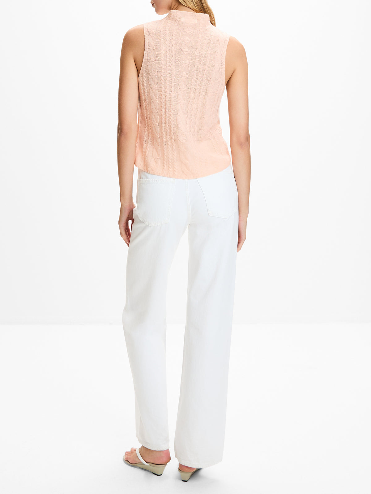 Salvia Cable Turtleneck Top,SABLYN,SHERBET,Image 3