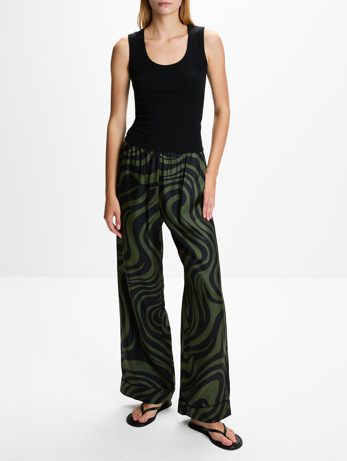 Arvenn Pant,NANUSHKA,MIDNIGHT GREEN,Image 1