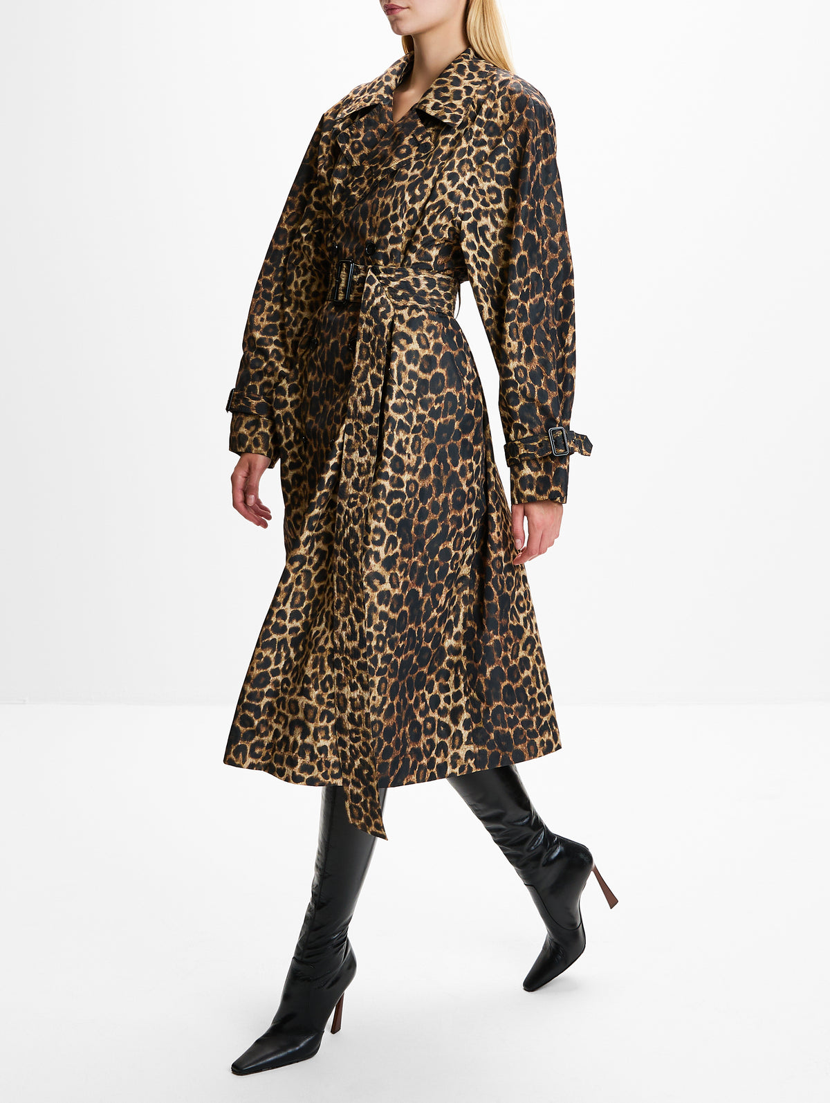 Leopard Double Breasted Coat,SAINT LAURENT,LEOPARD,Image 3
