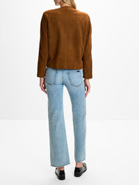 Round Neck Jacket,SAINT LAURENT,RHUM AMBRE,Image 3