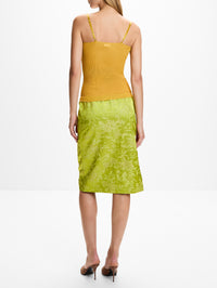 Brocade Lined Skirt,SAINT LAURENT,VERT ACIDE,Image 4