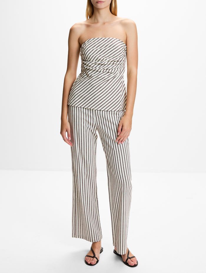 Nora Top,XÍRENA,BROWN TOPAZ STRIPE,Image 1