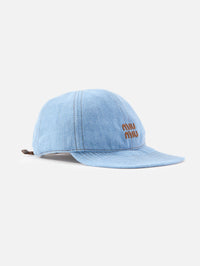 Denim Baseball Hat,MIU MIU,BLU BRANDY,Image 2