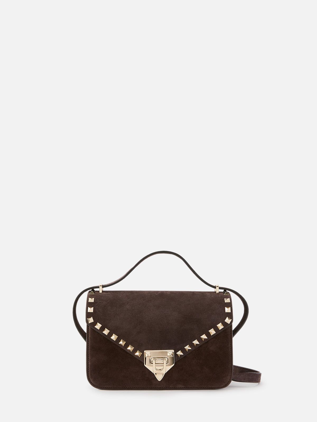 Rockstud Shoulder Bag,VALENTINO GARAVANI,EBONY BROWN,Image 3