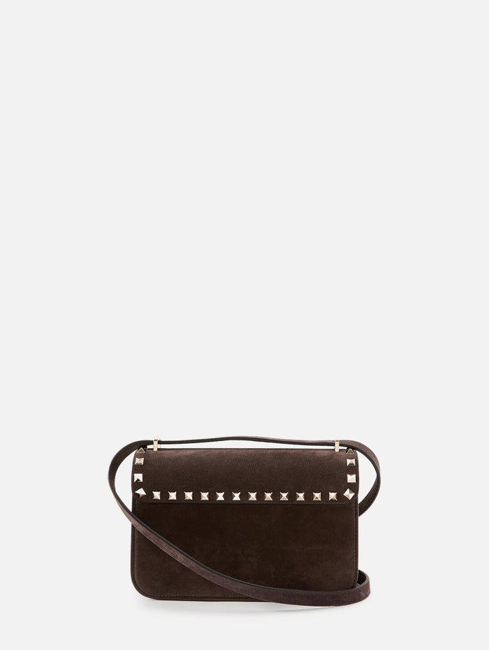 Rockstud Shoulder Bag,VALENTINO GARAVANI,EBONY BROWN,Image 1