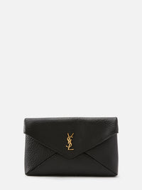 Leather Envelope Pouch,SAINT LAURENT,NOIR,Image 1