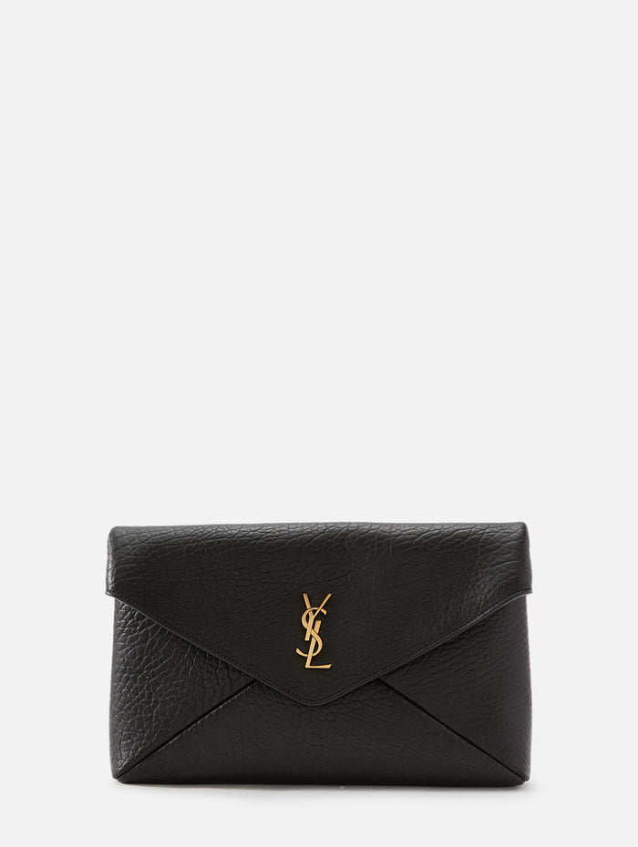 Leather Envelope Pouch,SAINT LAURENT,NOIR,Image 1