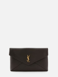 Leather Envelope Pouch,SAINT LAURENT,SANTAL,Image 1