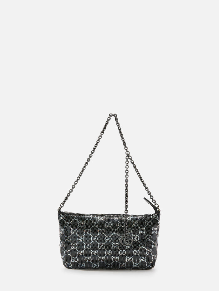 Evening Shoulder Bag,GUCCI,BLACK SILVER,Image 1
